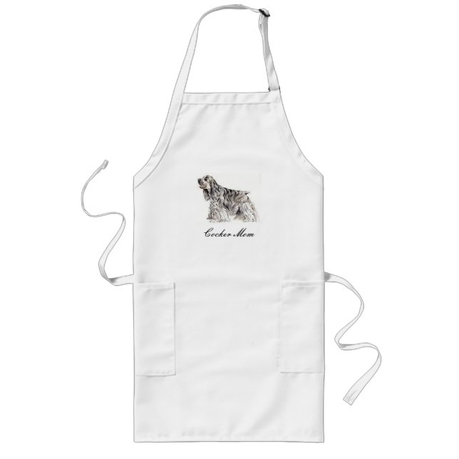 Mamma, American Cocker Spanska Apron Långt Förkläde (Framsidan)