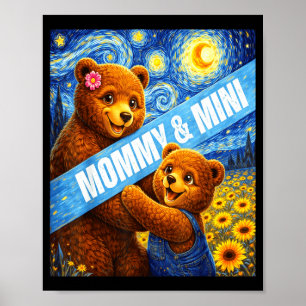 Mamma &amp; minisötis björn matchande mors dag poster
