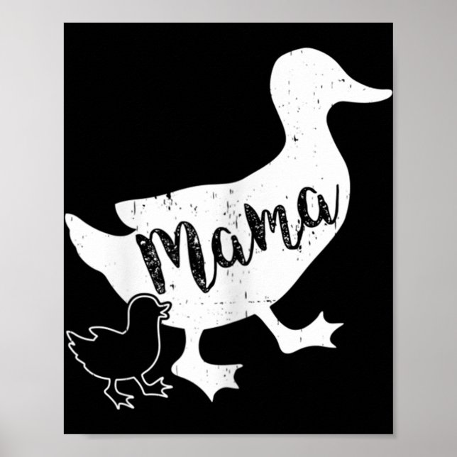 Mamma Anka och 1 Baby Duckling Roligt Mamma Poster (Framsidan)