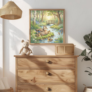 Mamma Anka och ankungar daghem Poster