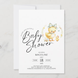 Mamma Anka och Duckling Baby Shower Inbjudningar
