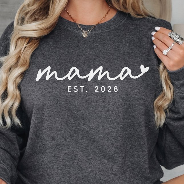 Mamma | Anpassad elegant skript Mors dag Ny mamma T Shirt (New mom & first-time mom shirt, Mother’s Day & baby shower shirt, Pregnancy announcements shirt)