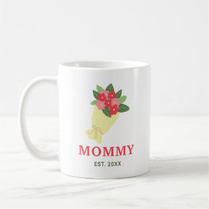 Mamma Anpassad Est År Blommig Bukett Söt Present Kaffemugg