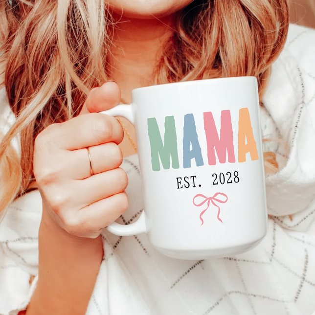 Mamma | Anpassad färgrik skrift Mors dag | Mamma Kaffemugg (custom coffee cup for mom, mothers day coffee mug gift, Christmas or birthday gift mug for mom)