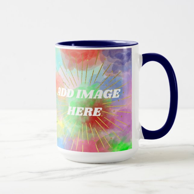 Mamma-anpassade färgade sommarvattensfärgade moln mugg (Höger)