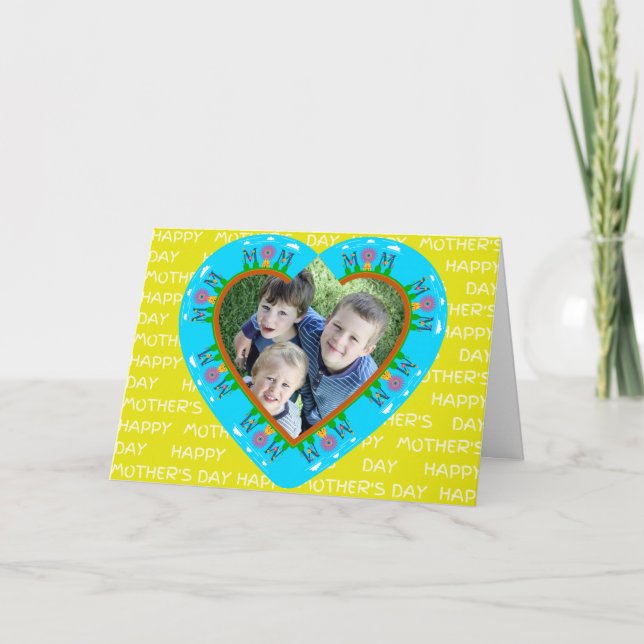 Mamma Anpassningsbar Photo Mors dag Card Tack Kort (Framsida)
