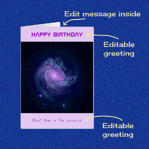 Mamma anpassningsbar spiral galaxy födelsedagskort hälsningskort