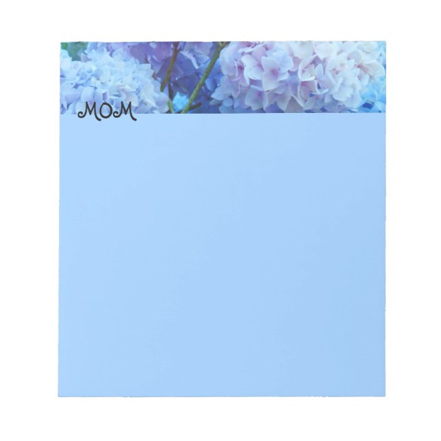 MAMMA anteckningsblock Blå Hydrangea Blommor Perso (Framsida)