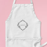 Mamma Apron med delikat Blommigt Design Förkläde<br><div class="desc">Tittar du en speciell gåva för att visa din uppskattning för mor på Mors dag? Se inte längre än den här personligen på den vita plattan, anpassad med den text du väljer omgiven av en delikat svart blommigt. Den här plattan är designad att tåla bäran och slitaget från vardaglig matlagning...</div>