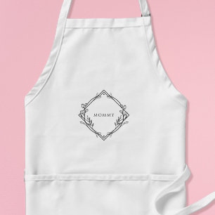 Mamma Apron med delikat Blommigt Design Förkläde