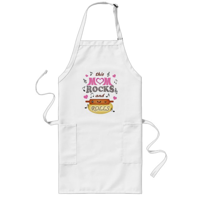 Mamma Apron mors dag Baking & Rocking Långt Förkläde (Framsidan)