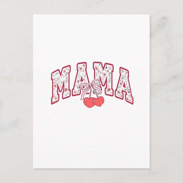 Mamma är 2025 Mors dag Coquette slinga Meddelande Vykort (Framsida)