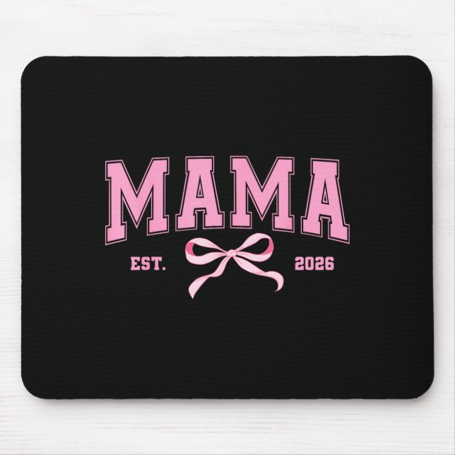 Mamma är 2026 coquette båge mamma ska bli ny mamma musmatta (Framsidan)