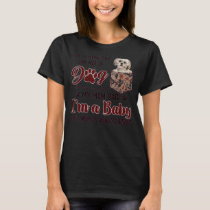 Mamma är alltid Höger Blommigt Shih Tzu Hund Pocke T Shirt