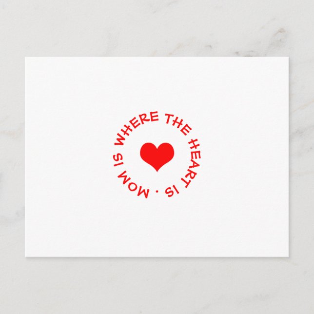 mamma är där hjärtat är knapp vykort (Framsida)