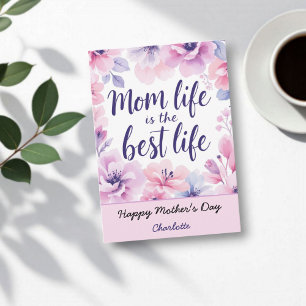 Mamma är det bästa livet Blommigt Mors dag Kort