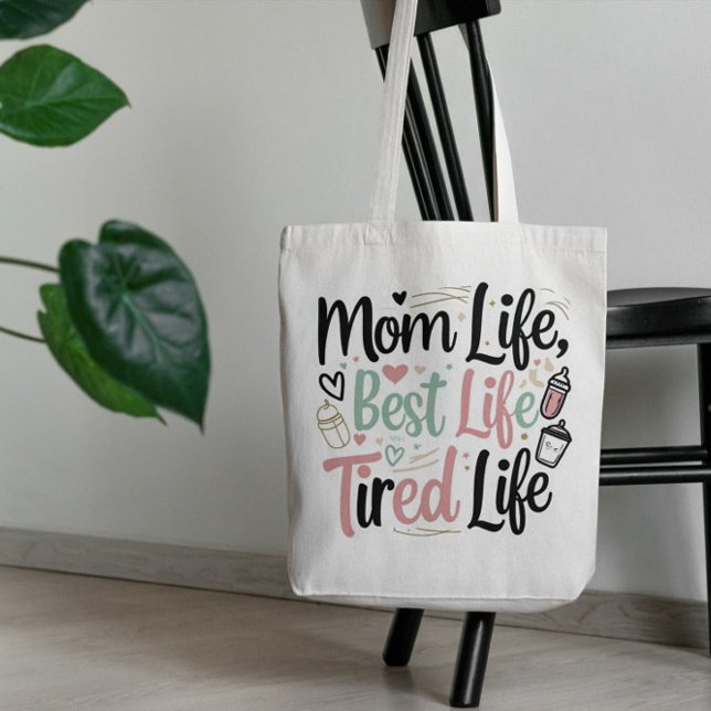 Mamma är det bästa livet roligt mamma presenter. tygkasse (Skapare uppladdad)