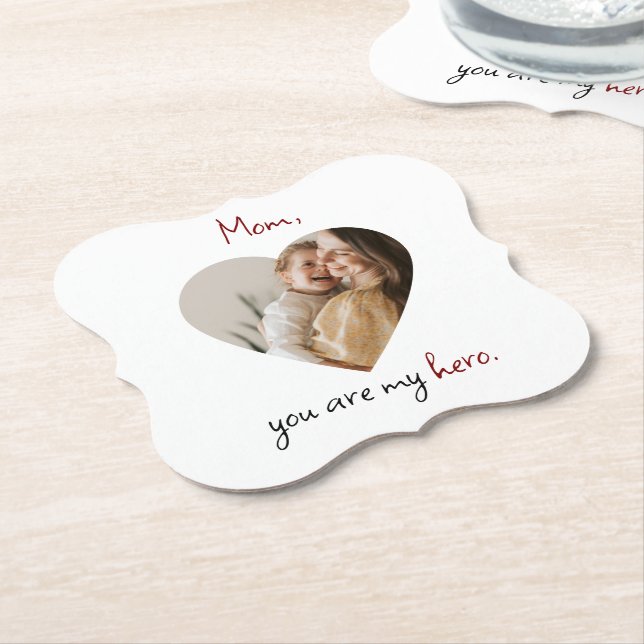 Mamma är du min hjälte Papper Underlägg för drycke (Vinklad)