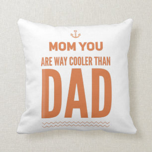 Mamma är du svalare än pappa Funny mors dag presen Kudde