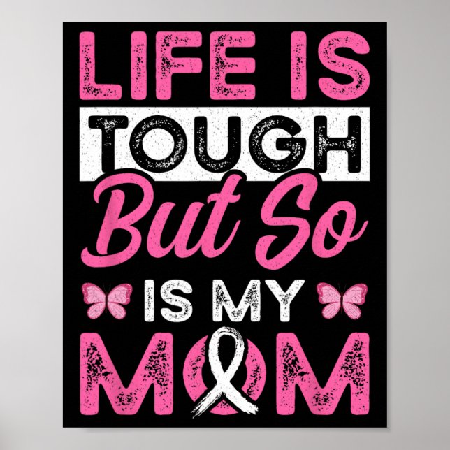 Mamma är en överlevande Rosa Ribbon Breast Cancer  Poster (Framsidan)