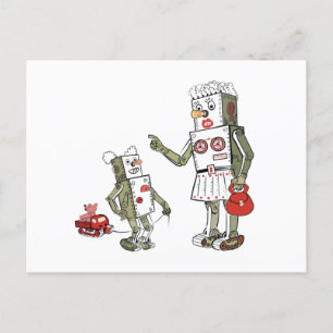 Mamma är en robot vykort