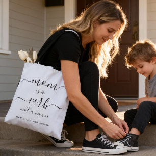 Mamma är ett verb Mamma Citat Värdesak Tygkasse