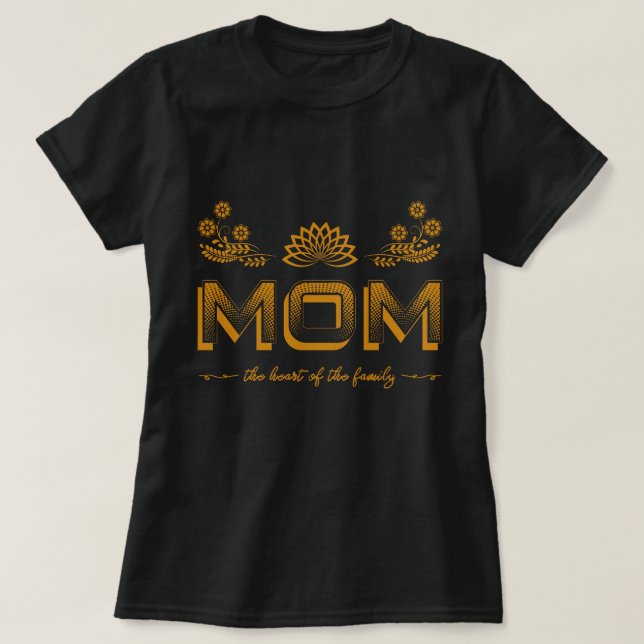 Mamma är familjens hjärta t shirt (Design framsida)