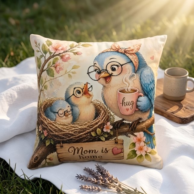 Mamma är hemma kastkudde   kudde (Skapare uppladdad)
