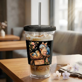 Mamma Är Hemma Svart Tumbler Fågelpresent Take Away Mugg