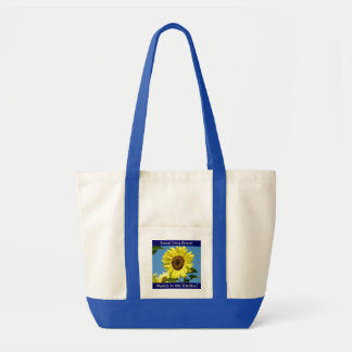 Mamma är i trädgården! Totebag present Solrosor Bl Tygkasse