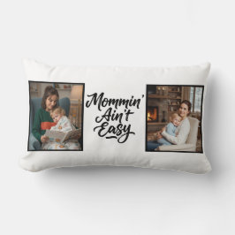 Mamma är inte lätt Borstskrift Två 2 Foto Lumbarkudde