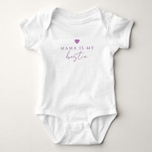 Mamma är min bästa kompis Lila hjärta Babystrl T Shirt
