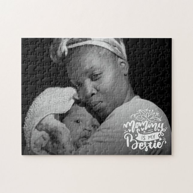 Mamma är min Bestie Photo Quote Lettering Overlay  Pussel (Horisontell)