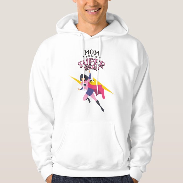 Mamma är min superhjälte hoodie (Framsida)