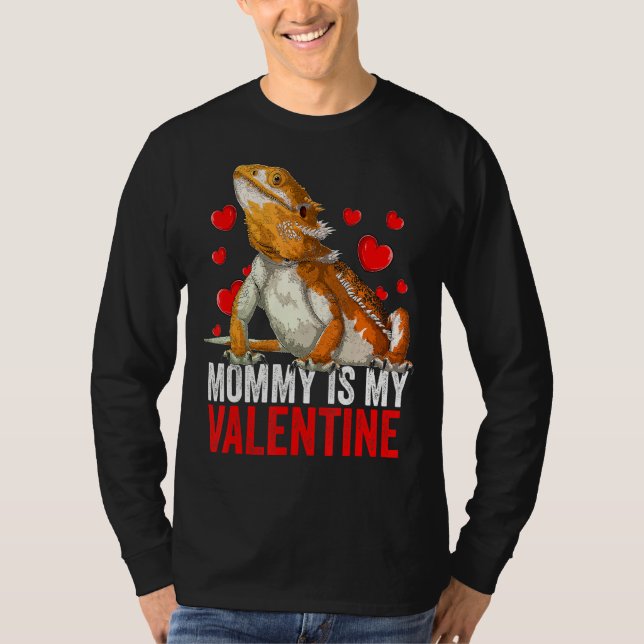 Mamma är min Valentine Bearded Dragon Rädding Rept T Shirt (Framsida)