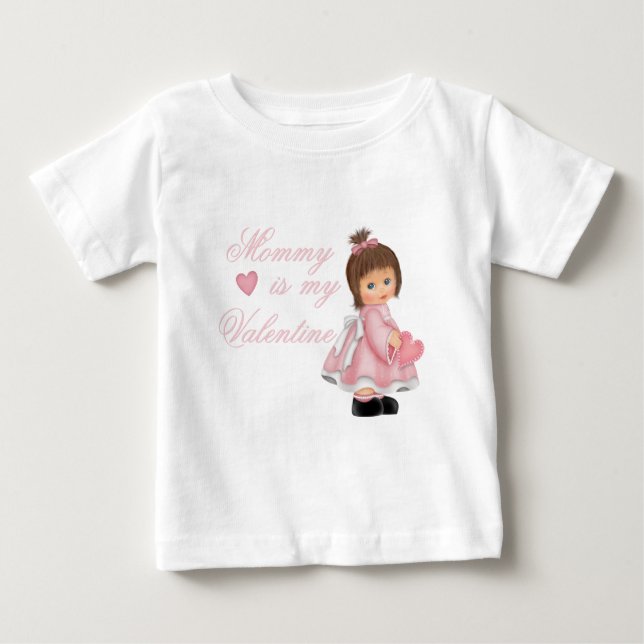 Mamma är min Valentine (flicka) - Spädbarn T-Shirt (Framsida)
