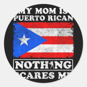 Mamma är Puerto Rican Inget Skrämmer mig Mors dag Runt Klistermärke