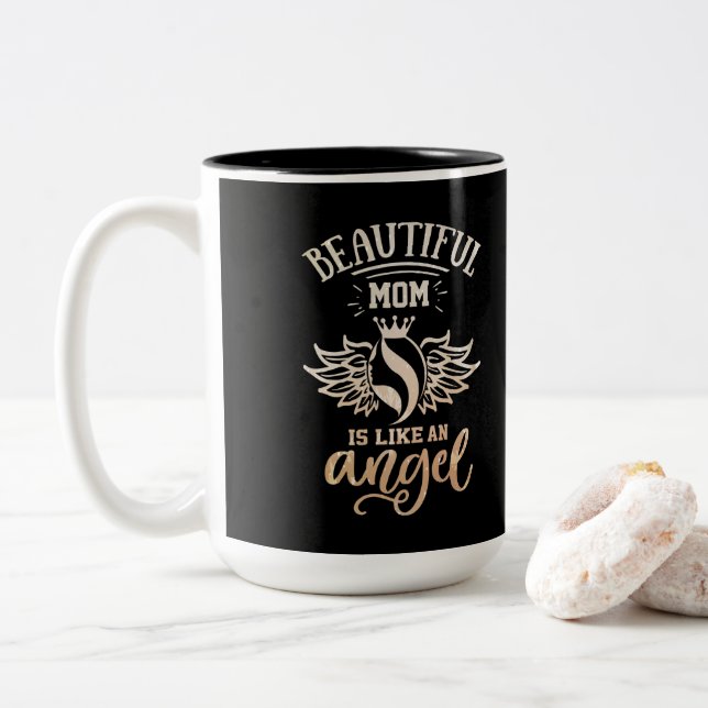 Mamma är som ett Vinkelt kaffe med två ton mugg (Med munk)