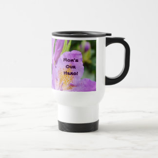 Mamma är vår hjälte! Kaffe-resemugg Blommor Rhodie Resemugg