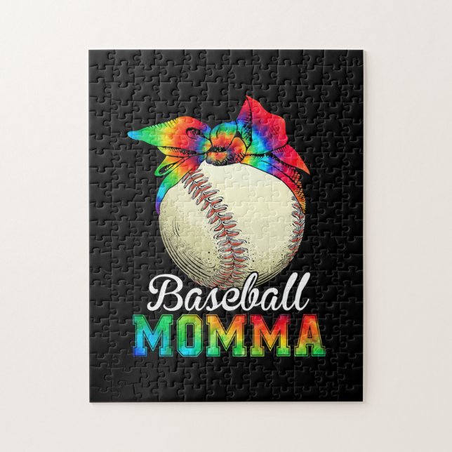 Mamma Art Baseboll Mamma Födelsedag Pussel (Vertikal)