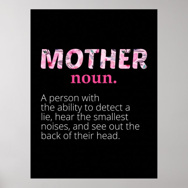 Mamma Art Blommigt Mor Definition Poster (Framsidan)