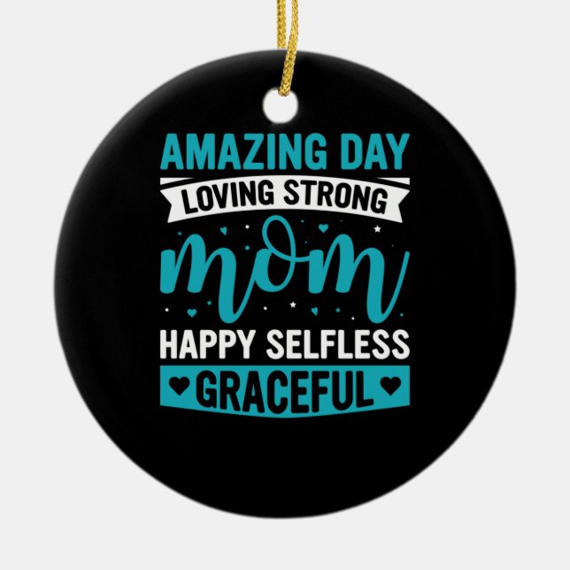 Mamma Art Loving Strong Mor Julgransprydnad Keramik (Framsidan)