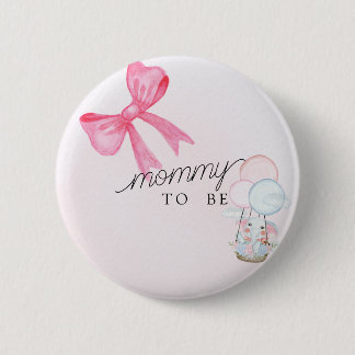 Mamma Att Bli Baby Shower-knapp med Rosa Slinga Knapp