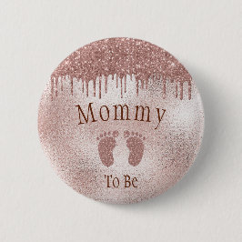 Mamma att bli babyåkare Rosa Girl Baby Feet-knapp Knapp