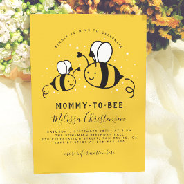 Mamma att bli gul könsneutral baby shower inbjudningar