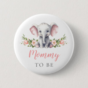 Mamma att bli Rosa Elephant New mamma Flicka Showe Knapp