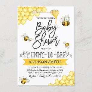 Mamma Att Vara Bee Tematisk Baby Shower Inbjudan