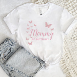 Mamma att vara, Butterflies baby Shower Personlig T Shirt