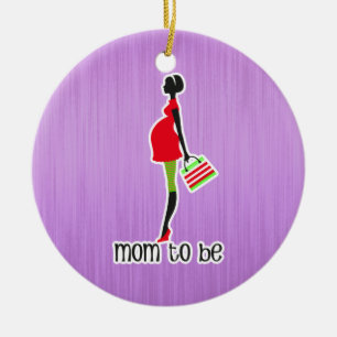 Mamma att vara daterad förväntansfull mor som julgransprydnad keramik