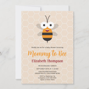 Mamma att vara honung Humla Baby Shower Honeycomb Inbjudningar
